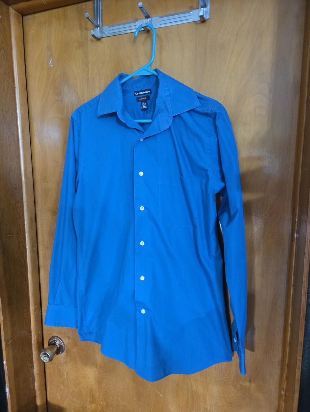 Croft and Barrow Slim Fit Sm Blue Long Sleeve Button Up Shirt